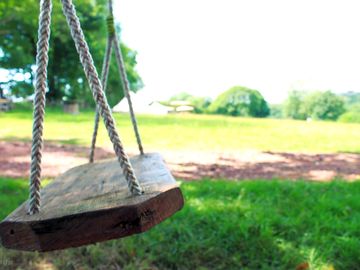 Family-friendly meadow with swing