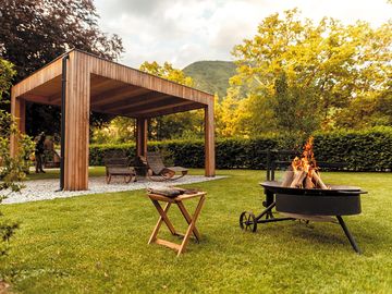 Common area with open fire