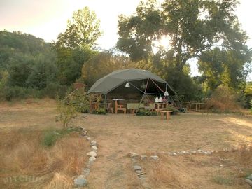 Kitchen/bar dome as evening approaches
