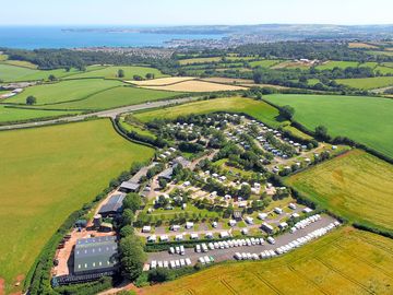 Aerial view of fab Devon coast and the countryside towards Brixham