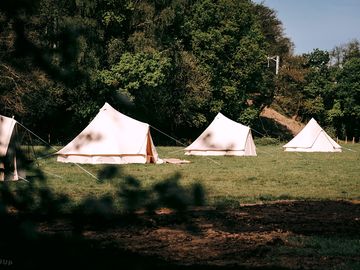 The bell tents in situ