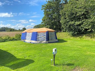 Trailer tent on bluebell pitch