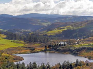 Our lake and camper van pitch viewed from nant yr arian