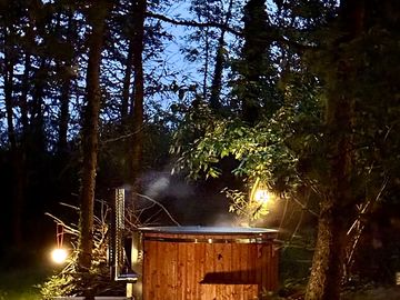 Private woodfired hot tub