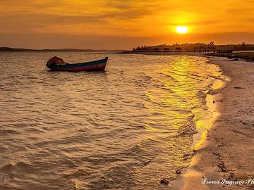 The beach at sunset