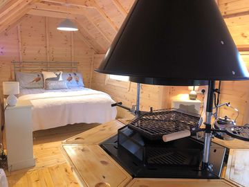 Kitchen area and bedroom
