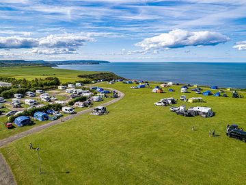 Aerial image of the upper touring caravan aera and camping field