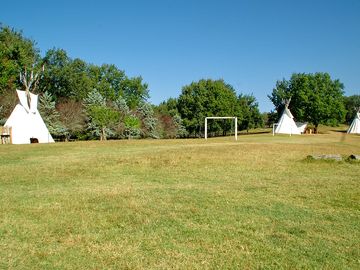 Grass pitches and tipis