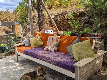 Outdoor kitchen sofa