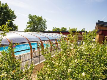 The covered and heated swimming pool is always open