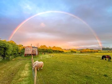Rainbow over the hut