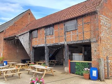 Historic cart shed in farmyard