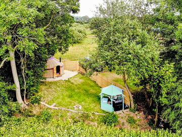 Bird’s-eye view of the yurt and private outdoor space (added by manager 18 Oct 2022)
