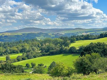 Tent pitches with countryside views