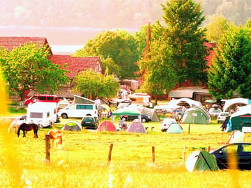 Tents in the meadow at the organic farm (added by manager 06 Mar 2016)