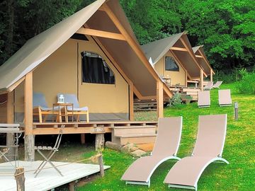 Sun loungers and deck seating