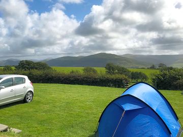 Visitor image of the tent pitches at the bottom of the site - views towards valley