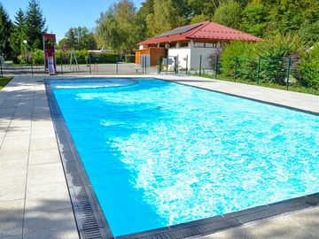 The heated swimming pool