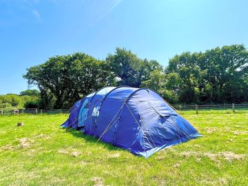 Spacious tent pitch