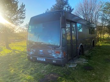 The shuttle bus at sunset