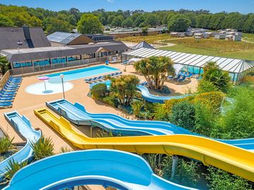 Aqua park with waterslides