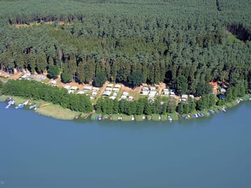 Aerial view of the site's lakeside setting (added by manager 21 Jan 2019)