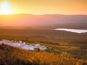 Sunset over the site