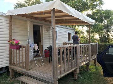 Static caravan, very clean with everything you need. Bbq on the decking (added by visitor 05 Aug 2020)