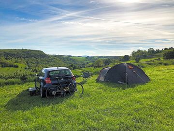 A tent pitch with a view