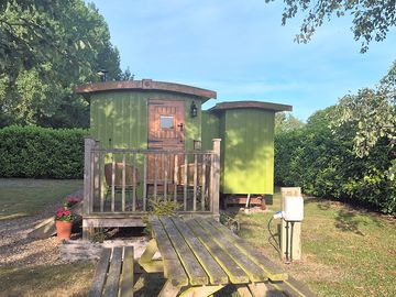 Private location of the croft hut with outdoor seating area