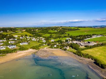 Aerial view of Porthilly beach