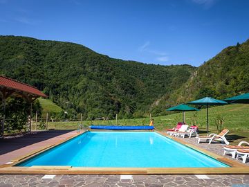 The poolside loungers are perfect for relaxing