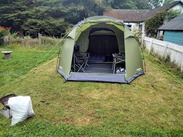 Rental tent ready for guests