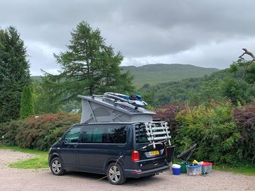 The van on its pitch