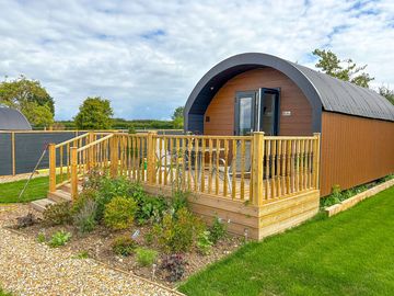 Entrance to the pod and decking