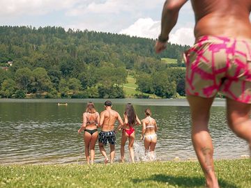 Swimming fun in the natural lake