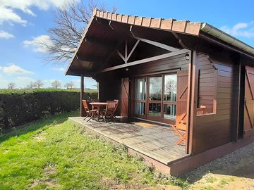 Decking in front of the chalet