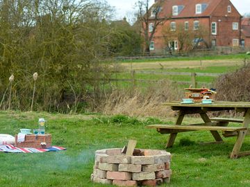 Picnic area with a firepit