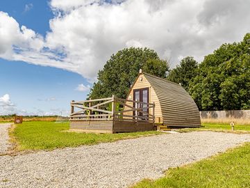 Glamping pod with a balcony