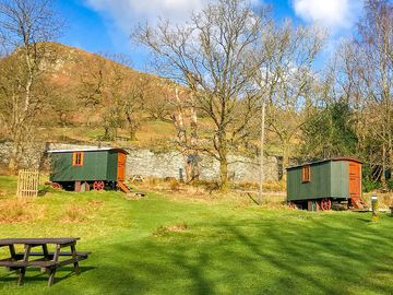 Exterior of the shepherd's huts