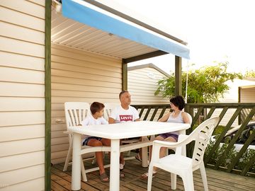 Deck with outdoor furniture