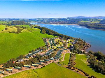 Aerial photo of seaward holiday park