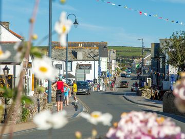 Tintagel village, three miles away