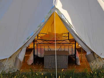 Inside the tent