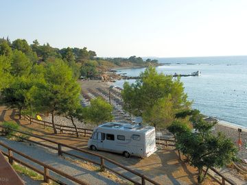 Pitches overlooking the beach