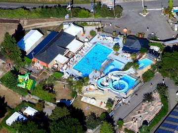 Aerial view of the campsite