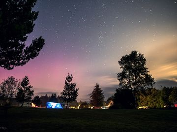 The northern lights can sometimes be spotted over the site
