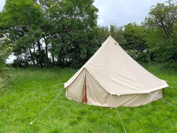 The bell tent has exclusive access to the washroom (including shower and toilet) alongside the farm
