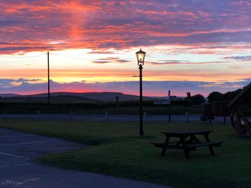 Sunset over the exmoor hills