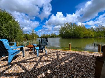 Fire pit overlooking the lake